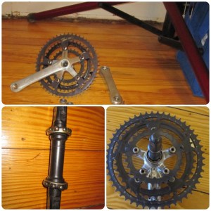 Suntour XCE Crank with crank arm and spindle with bearings