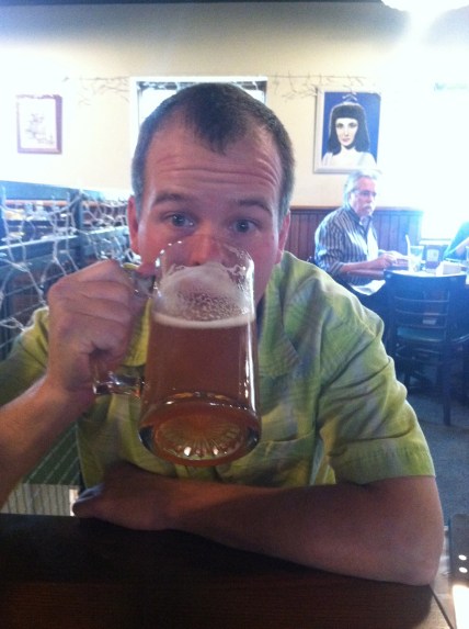 Indulging in mandatory hydration of team support at Madison Ales Brewery