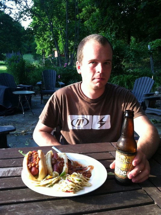 I'll allow for him to have his hot dogs this time.