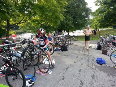 Don't mind the triathlete running into transition...I know it is difficult to do