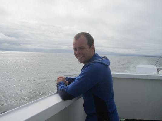 Soaking in some rays on the ferry to PEI