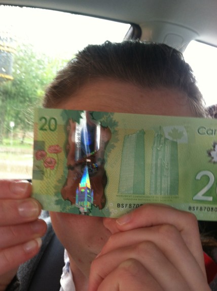 Canadian Dollars are see through!