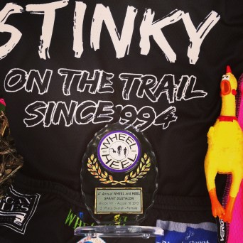 I'd like to thank my mascot, a rubber chicken I found in my car, for my race success