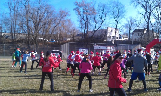 Look Kevin! Aerobics at a race!!!