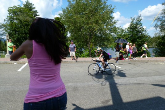 My favorite picture: this is my friend Jen cheering me on!